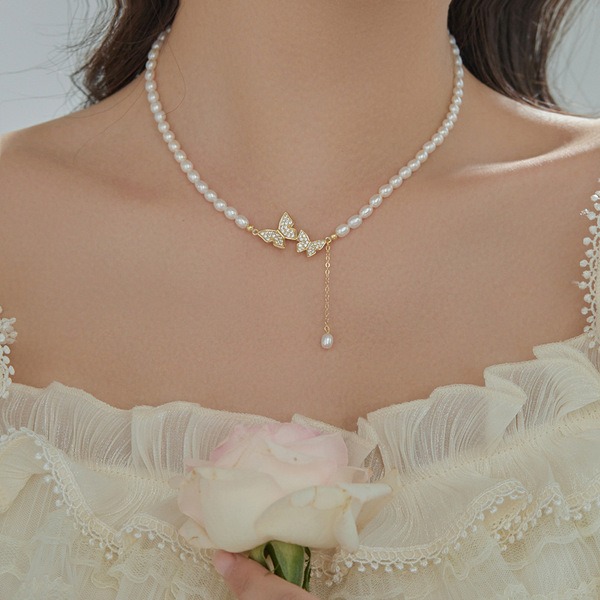 Butterfly Pearl Necklace - Image 5