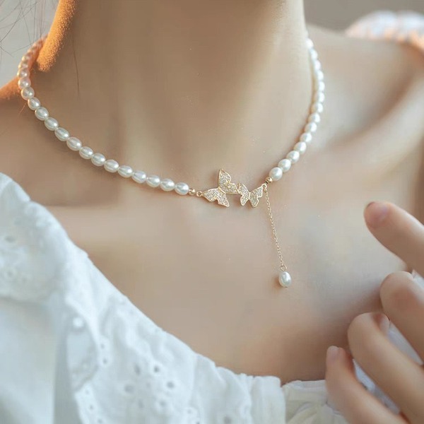 Butterfly Pearl Necklace - Image 2